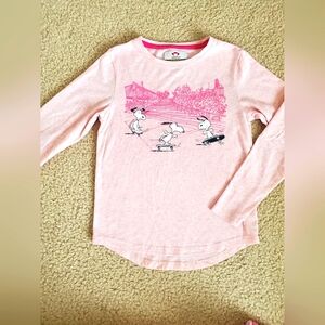 Appaman Peanuts Snoopy Pink Kids Long Sleeve Cotton Shirt Girls Size 10